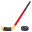 ice hockey stick and puck