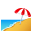 beach with umbrella