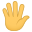 raised hand with fingers splayed