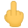 reversed hand with middle finger extended