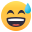 smiling face with open mouth and cold sweat