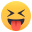 face with stuck-out tongue and tightly-closed eyes
