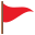 triangular flag on post