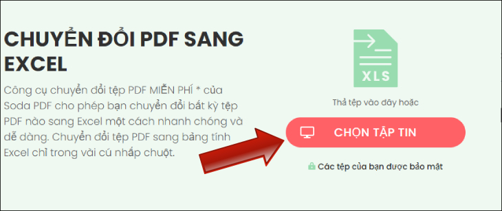 chuyen pdf sang excel sodapdf