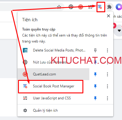 tiện ích Social Book Post Manager