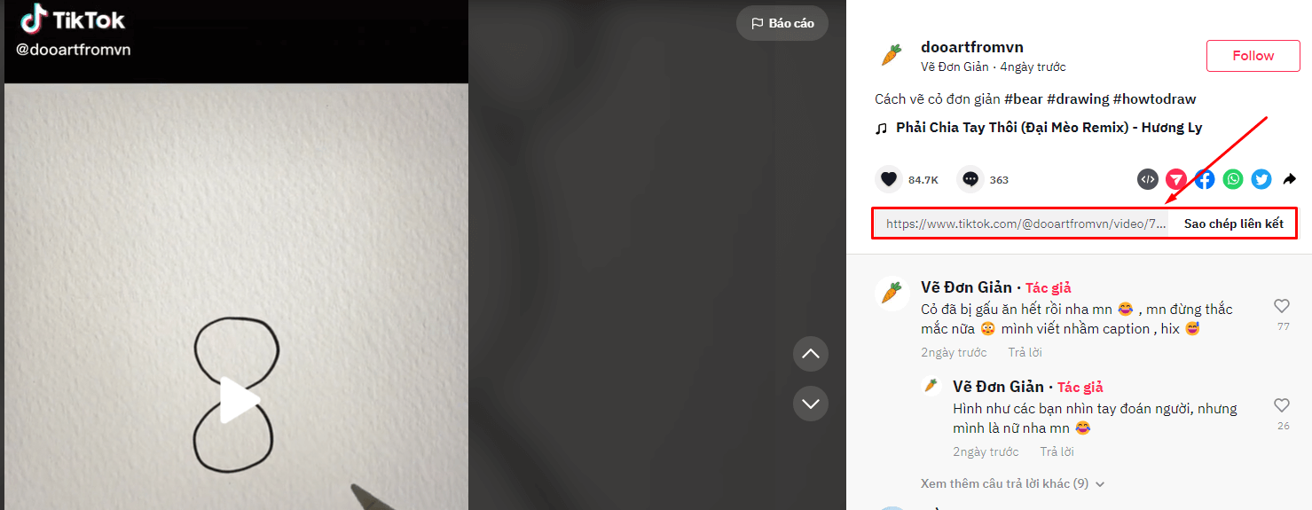 copy link trên tiktok