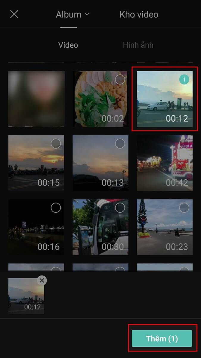 Thêm video vào capcut